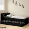 Cama Solteiro Bicama Cabeceira Bau 220x88 BB28 Preto Dtall