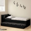 Cama Solteiro Bicama Cabeceira Bau 220x88 BB28 Preto Dtall