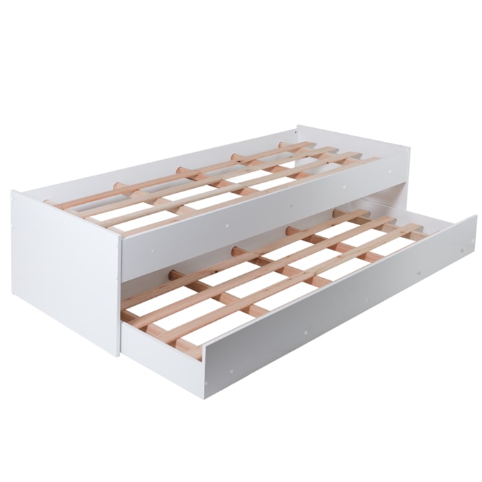 Cama Solteiro Bicama Com Cama Auxiliar 194x83 CM20 Branco Dtall