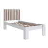 Cama Solteiro Cabeceira Ripada 108X206cm Branco Mel PRODDY