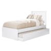 Cama Solteiro Com Auxiliar Barcelona Branco Branco Preto Tebar