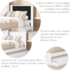 Cama Solteiro Com Auxiliar Barcelona Branco Branco Preto Tebar