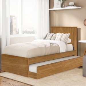 Cama Solteiro Com Auxiliar Barcelona Nature Tebar
