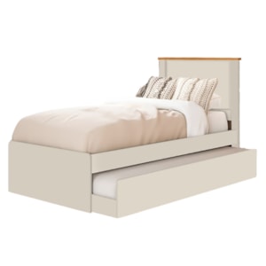 Cama Solteiro Com Auxiliar Barcelona Off White Nature Tebar