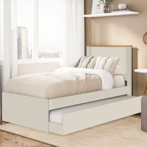 Cama Solteiro Com Auxiliar Barcelona Off White Nature Tebar