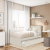 Cama Solteiro Com Auxiliar Barcelona Off White Nature Tebar
