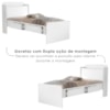 Cama Solteiro Com Bau 2 Gavetas MDF 220X98 cm Tamires Branco Decmade