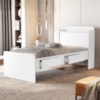 Cama Solteiro Com Bau 2 Gavetas MDF 220X98 cm Tamires Branco Decmade