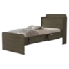 Cama Solteiro Com Bau 2 Gavetas MDF 220X98 cm Tamires Castanho Decmade
