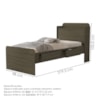 Cama Solteiro Com Bau 2 Gavetas MDF 220X98 cm Tamires Castanho Decmade
