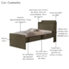 Cama Solteiro Com Bau 2 Gavetas MDF 220X98 cm Tamires Castanho Decmade