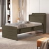 Cama Solteiro Com Bau 2 Gavetas MDF 220X98 cm Tamires Castanho Decmade