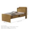 Cama Solteiro Com Bau 2 Gavetas MDF 220X98 cm Tamires Nature Decmade