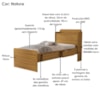 Cama Solteiro Com Bau 2 Gavetas MDF 220X98 cm Tamires Nature Decmade