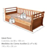 Cama Solteiro Com Cama Auxiliar Madeira Macica Nalia Mogno Mell NATH