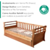 Cama Solteiro Com Cama Auxiliar Madeira Macica Nalia Mogno Mell NATH