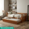 Cama Solteiro Com Cama Auxiliar Madeira Macica Nalia Mogno Mell NATH