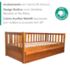 Cama Solteiro Com Cama Auxiliar Madeira Macica Reto Mogno Mell NATH