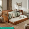 Cama Solteiro Com Cama Auxiliar Madeira Macica Reto Mogno Mell NATH