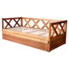Cama Solteiro Com Cama Auxiliar Madeira Macica Xila Mogno Mell NATH