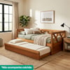 Cama Solteiro Com Cama Auxiliar Madeira Macica Xila Mogno Mell NATH