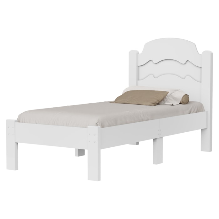 Cama Solteiro Flex MDF 195X94 cm Iris Branco Decmade
