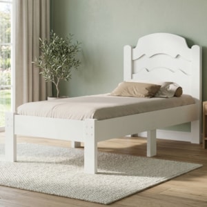 Cama Solteiro Flex MDF 195X94 cm Iris Branco Decmade