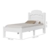 Cama Solteiro Flex MDF 195X94 cm Iris Branco Decmade