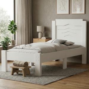 Cama Solteiro MDF 195X94 cm Sofia Branco Decmade