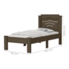 Cama Solteiro MDF 195X94 cm Sofia Castanho Off Decmade