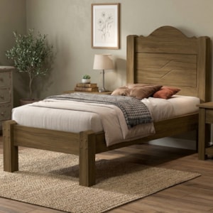 Cama Solteiro MDF 205X96 cm Thalia Castanho Decmade