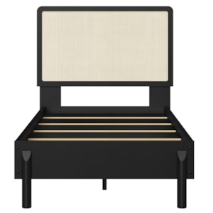 Cama Solteiro Palhinha Oslo 27058 Pes Madeira 102 cm Nero Artesano