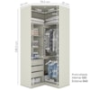 Canto Closet Modulado 2 Portas 241x110 cm Seletto Areia Jequitiba Henn
