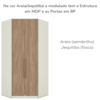 Canto Closet Modulado 2 Portas 241x110 cm Seletto Areia Jequitiba Henn
