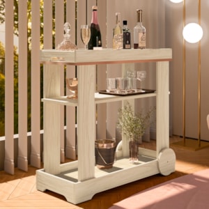 Carrinho Bar Com Rodizios 80 cm 4626 Naturale ARLY