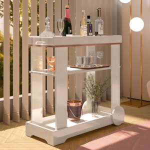 Carrinho Bar Com Rodizios 80 cm 4627 Off White ARLY