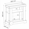 Carrinho Bar Com Rodizios 80 cm 4659 Cinamomo Off White ARLY