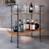 Carrinho Bar Industrial Com Rodizios P1036 Mell Preto PP Milani Store