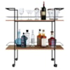 Carrinho Bar Industrial Com Rodizios P1036 Mell Preto PP Milani Store