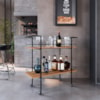 Carrinho Bar Industrial Com Rodizios P1036 Mell Preto PP Milani Store