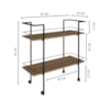 Carrinho Bar Industrial Com Rodizios P1036 Mell Preto PP Milani Store