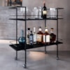 Carrinho Bar Industrial Com Rodizios P1036 Preto PP Milani Store