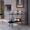 Carrinho Bar Industrial Com Rodizios P1036 Preto PP Milani Store