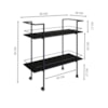 Carrinho Bar Industrial Com Rodizios P1036 Preto PP Milani Store