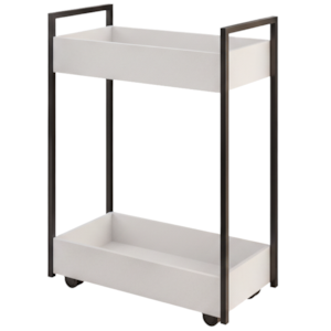 Carrinho Organizador Multiuso 2 Cestos BP 70 cm Lara Branco Eratto Moveis