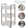 Carrinho Organizador Multiuso 3 Cestos BP 50 cm Lais Branco Eratto Moveis