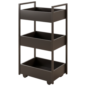 Carrinho Organizador Multiuso 3 Cestos BP Lais 50 cm Preto Eratto Moveis