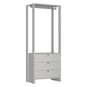 Closet Modulado 3 Gavetas 200X80 cm EY102 Branco NOVAM