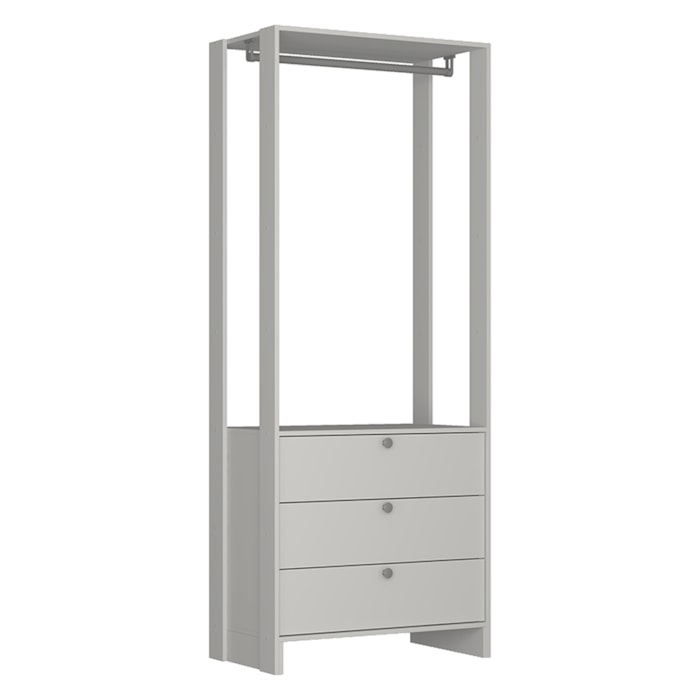 Closet Modulado 3 Gavetas 200X80 cm EY102 Branco NOVAM