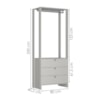 Closet Modulado 3 Gavetas 200X80 cm EY102 Branco NOVAM